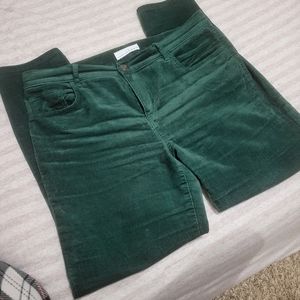Dark green velvet pants, The Loft, sz 10